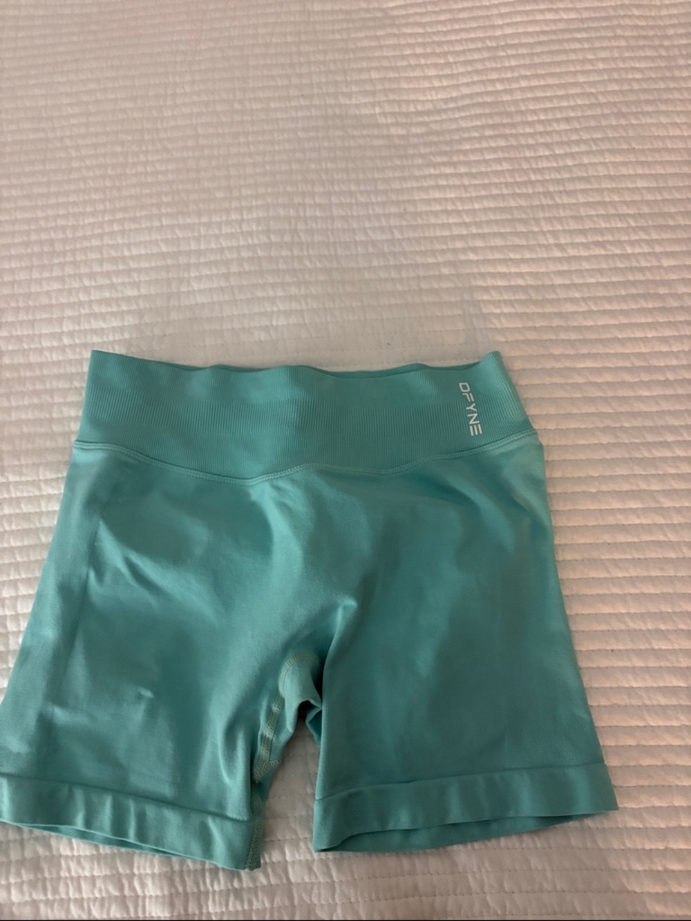 DFYNE Teal Women's Bike Shorts - High Waist Activewear